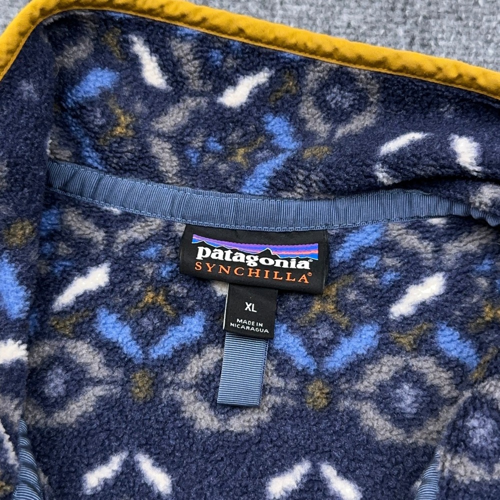 Patagonia Synchilla Snap-T Pullover Mens XL Tundra Cluster New Navy Fleece 25450 - Picture 2 of 9
